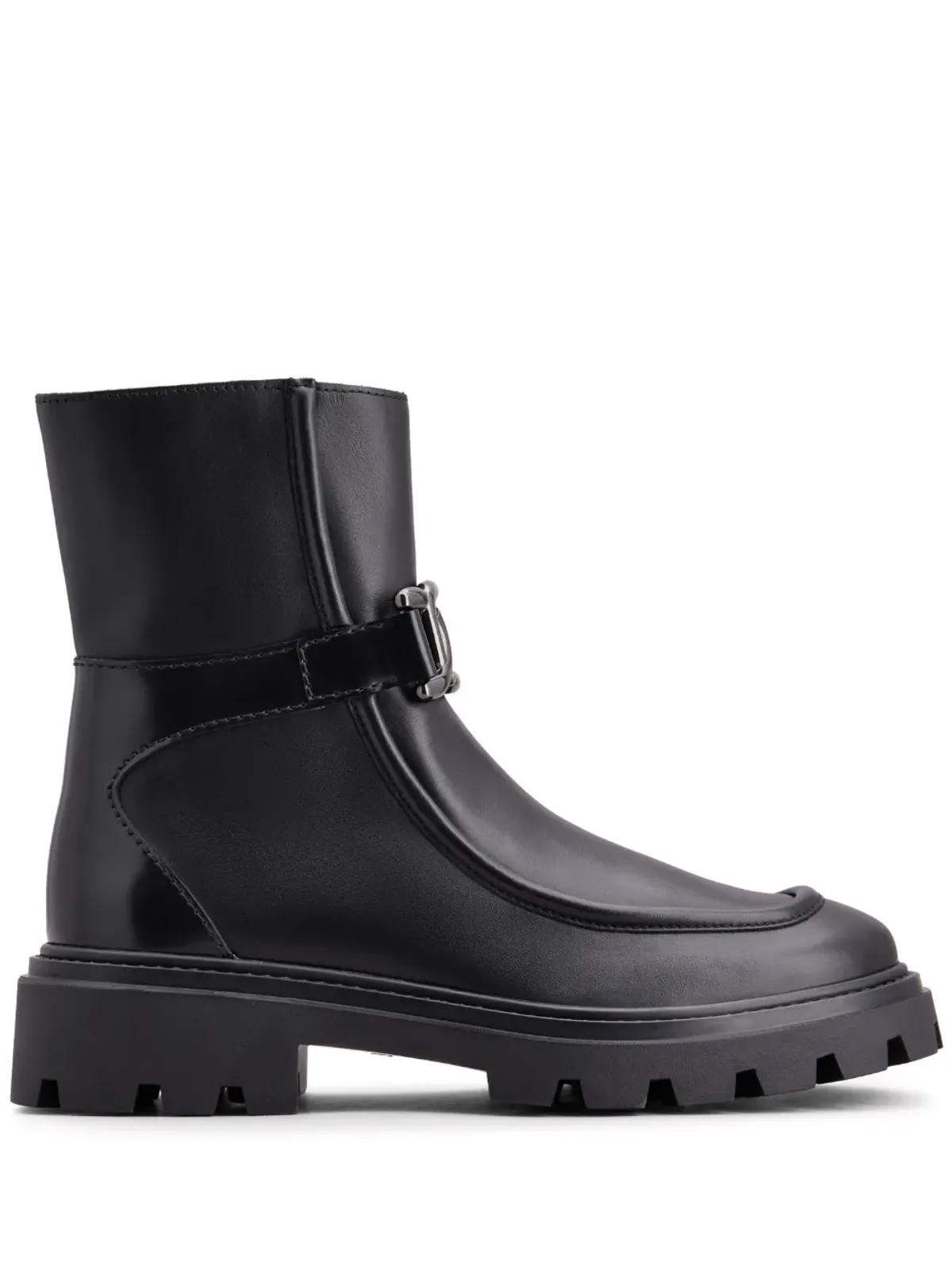 Tod's ロゴ入りジップ付きレザーブーツ - ブラック - 画像1