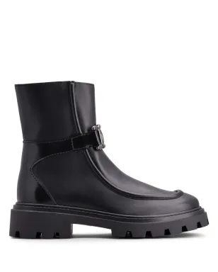 Tod's ロゴ入りジップ付きレザーブーツ - ブラック - サムネイル1