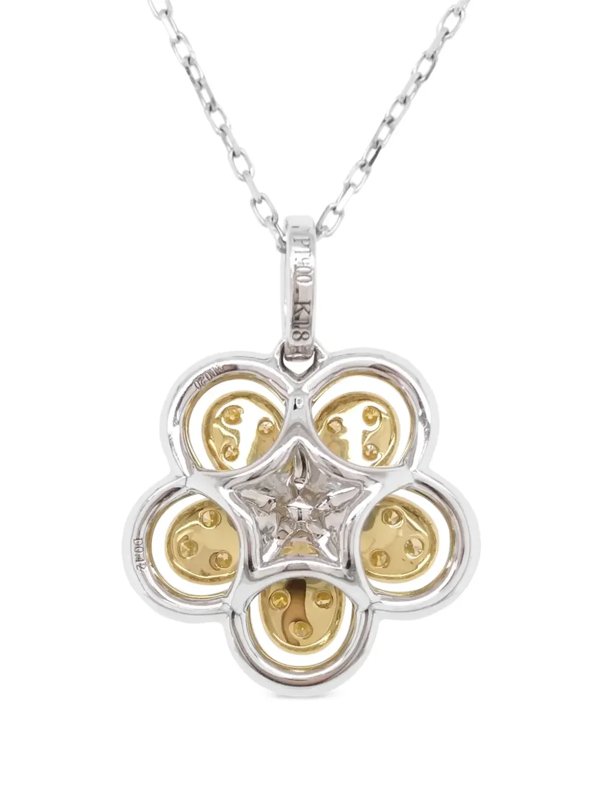 HYT Jewelry 18金イエローゴールドとプラチナ ダイヤモンド ネックレス - シルバー - 画像2