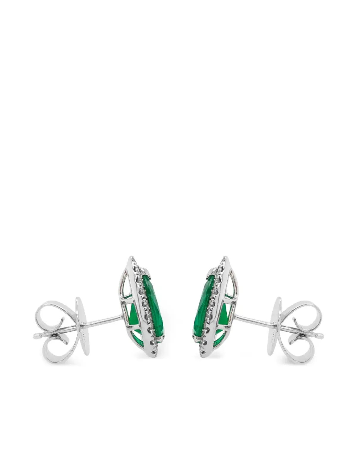 HYT Jewelry エメラルドとダイヤモンドのイヤリング（シルバー） - 画像5