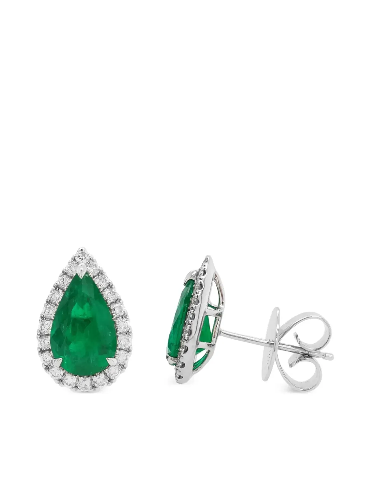 HYT Jewelry エメラルドとダイヤモンドのイヤリング（シルバー） - 画像3