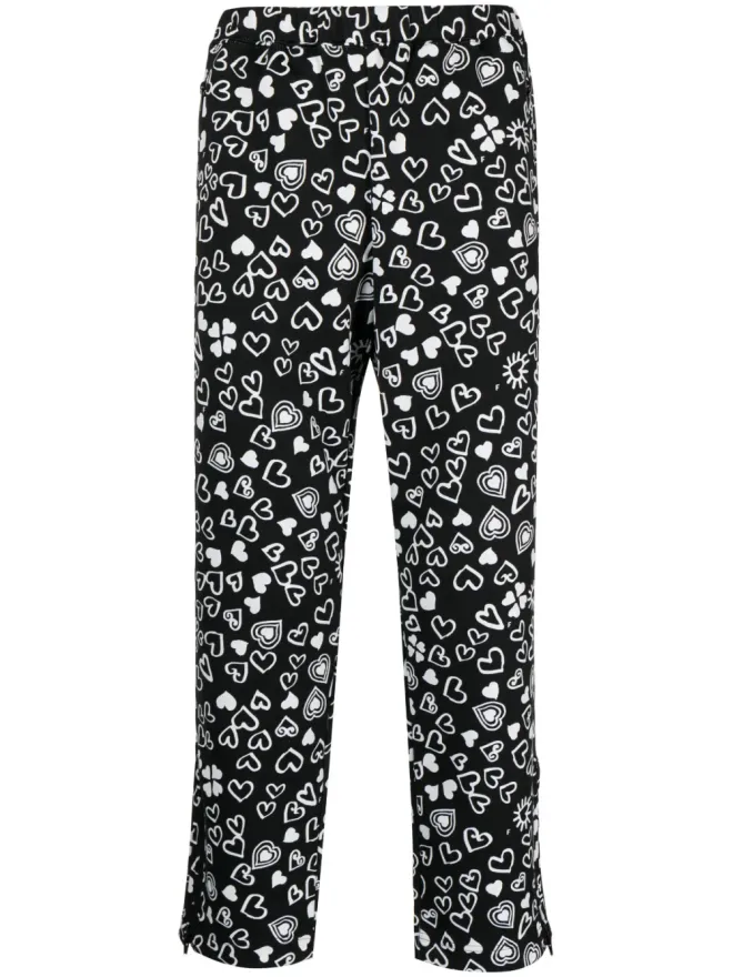 Black Comme des Garçons Black Comme Des Garçons ハート柄クロップドパンツの商品画像