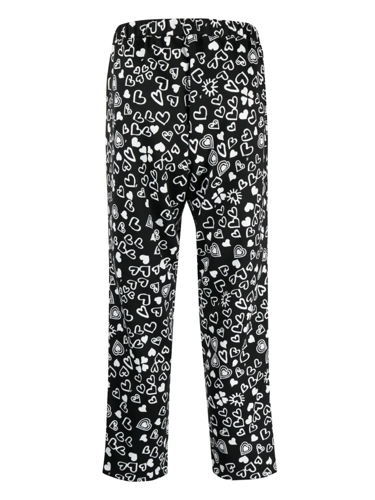 Black Comme Des Garçons ハート柄クロップドパンツ - 画像2