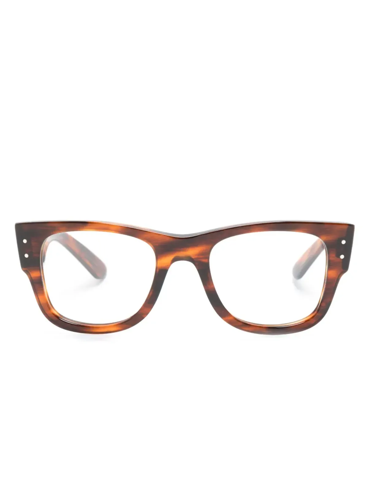 Ray-Ban レクタンギュラーフレームメガネ ブラウン - 画像1