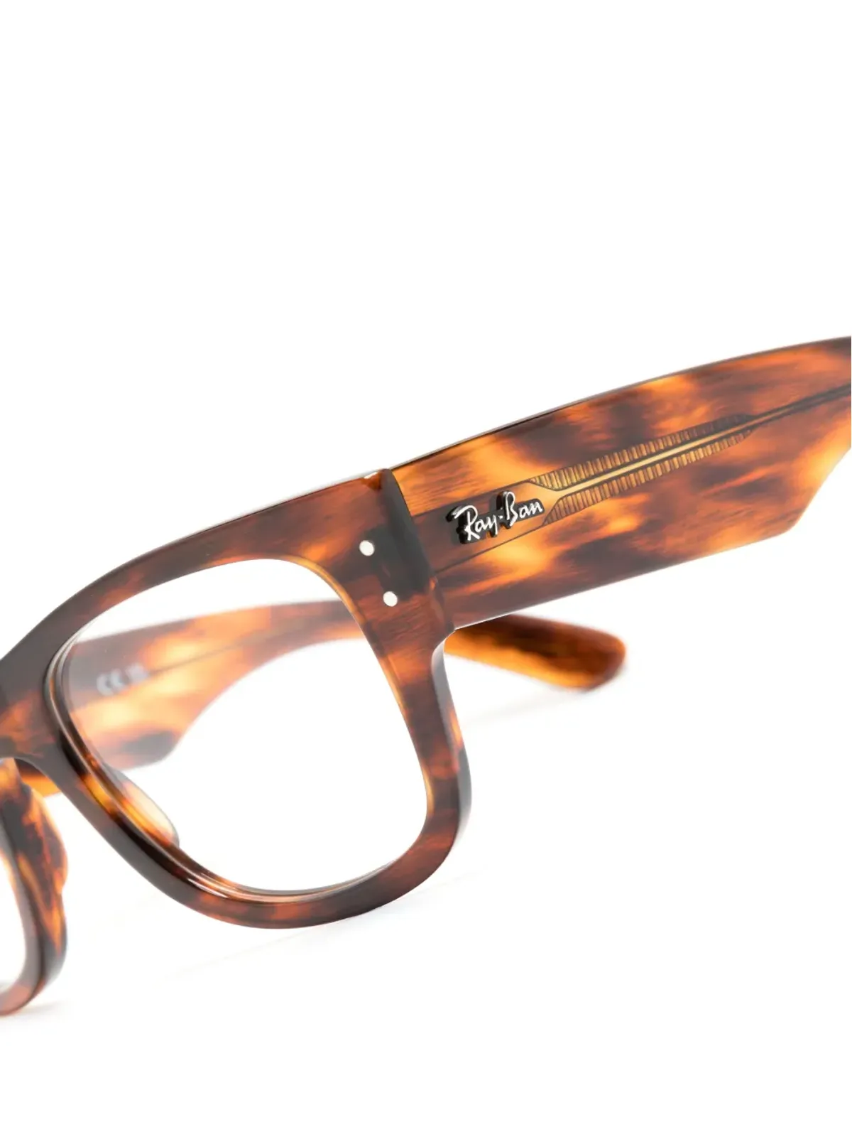 Ray-Ban レクタンギュラーフレームメガネ ブラウン - 画像3