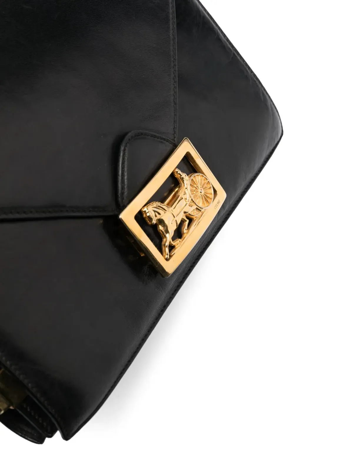 Celine 1970年代 ビンテージ Carriage-plaque ショルダーバッグ - 画像4