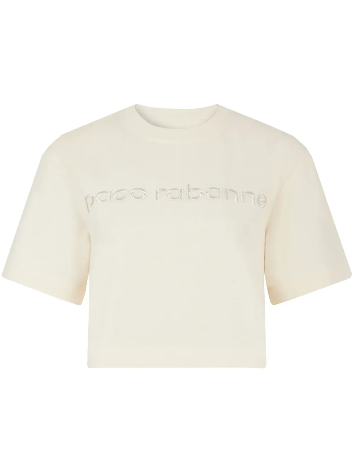 Rabanne ロゴ刺繍入りクロップドTシャツ - 画像1