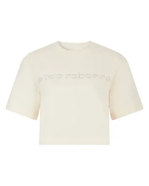 Rabanne ロゴ刺繍入りクロップドTシャツ - サムネイル1