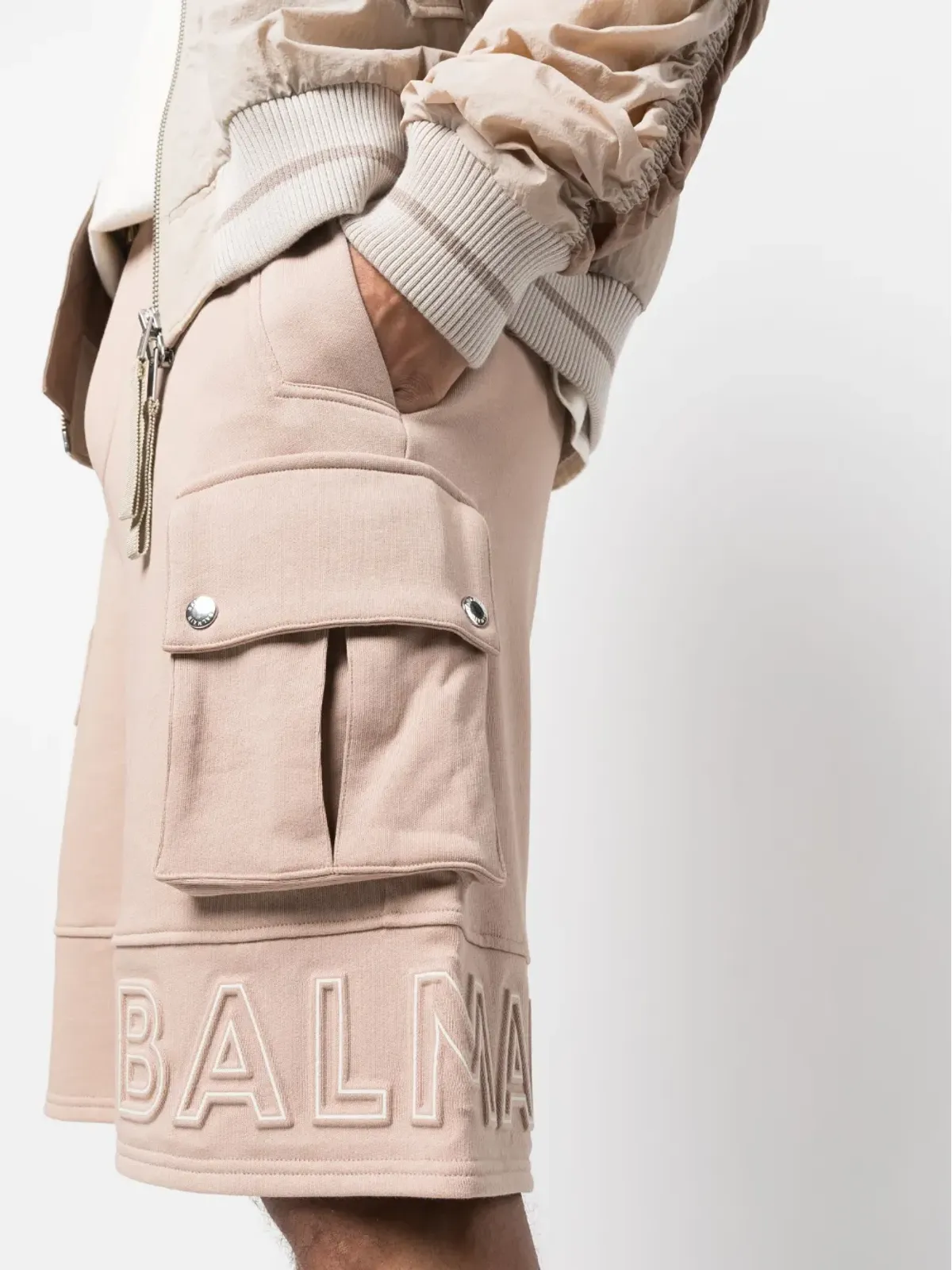 Balmain エンボスロゴ コットン バミューダショーツ - 画像5