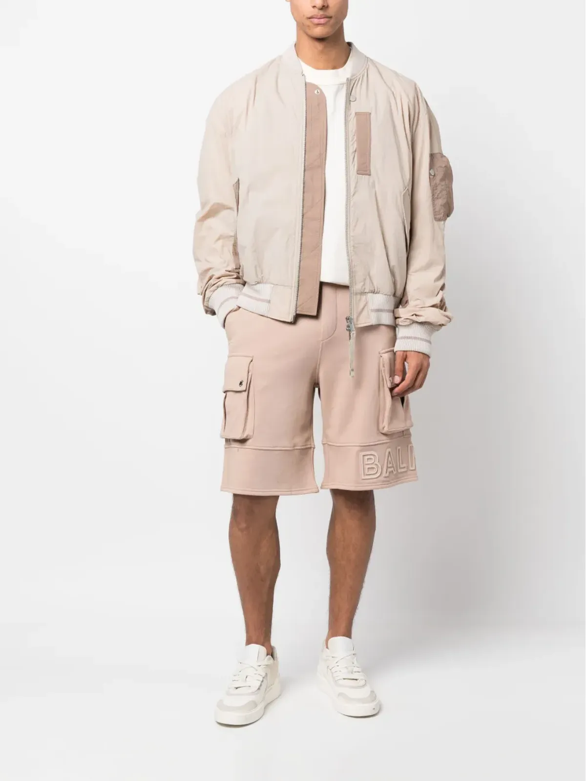 Balmain エンボスロゴ コットン バミューダショーツ - 画像2