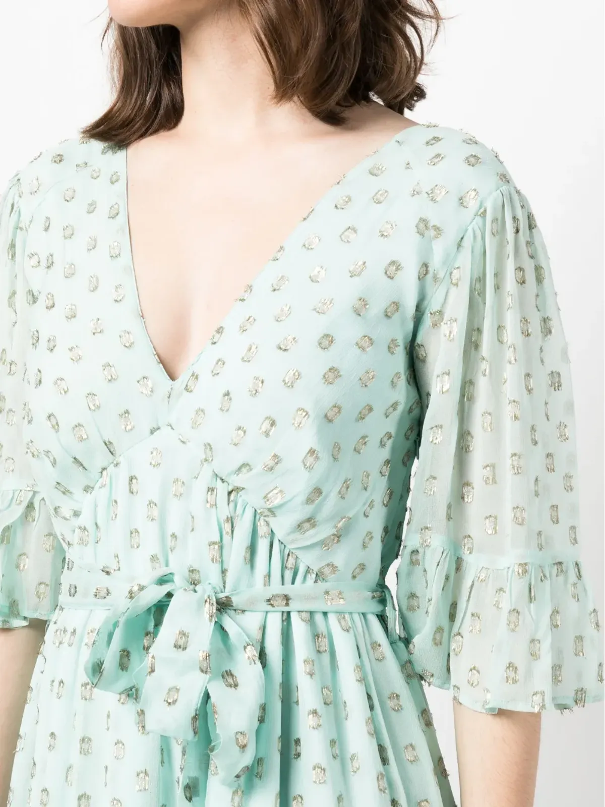 TWINSET フィル・クーペ ジャカード ミニドレス - Green - 画像5