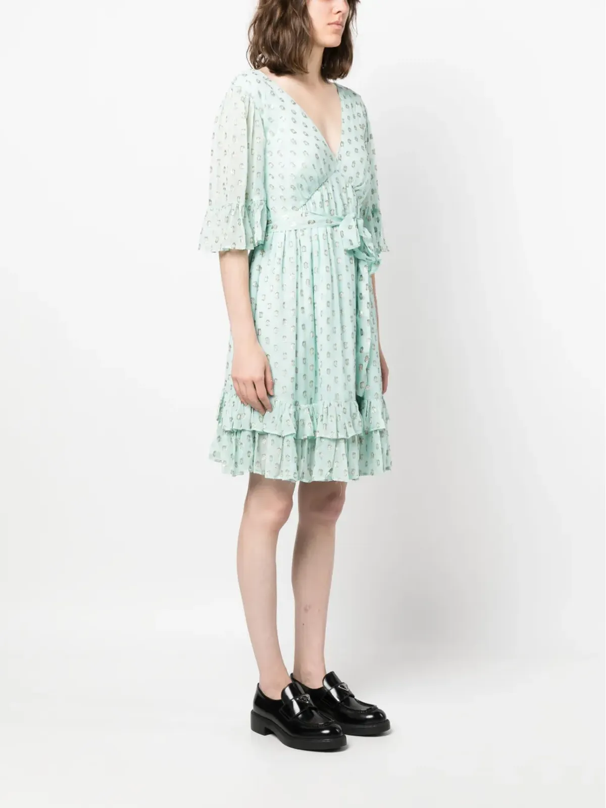 TWINSET フィル・クーペ ジャカード ミニドレス - Green - 画像3