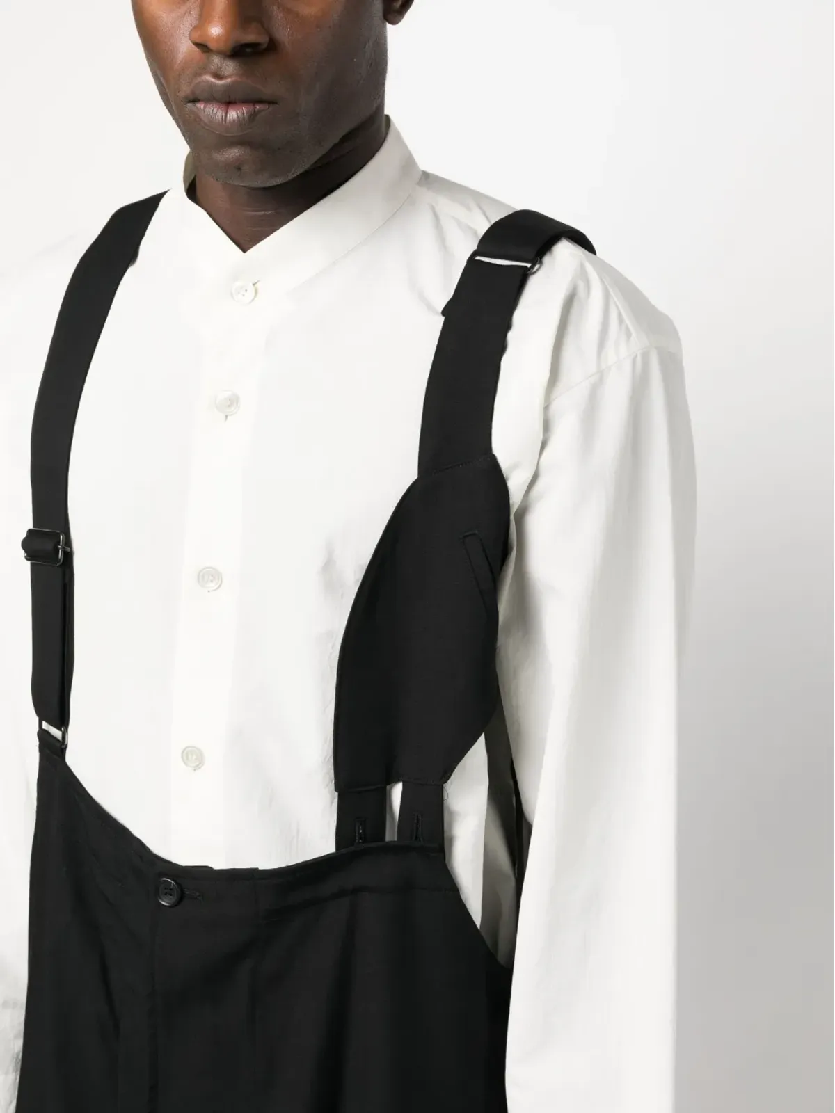 Yohji Yamamoto ドロップクロッチ ウールサスペンダー トラウザーズ - 画像5