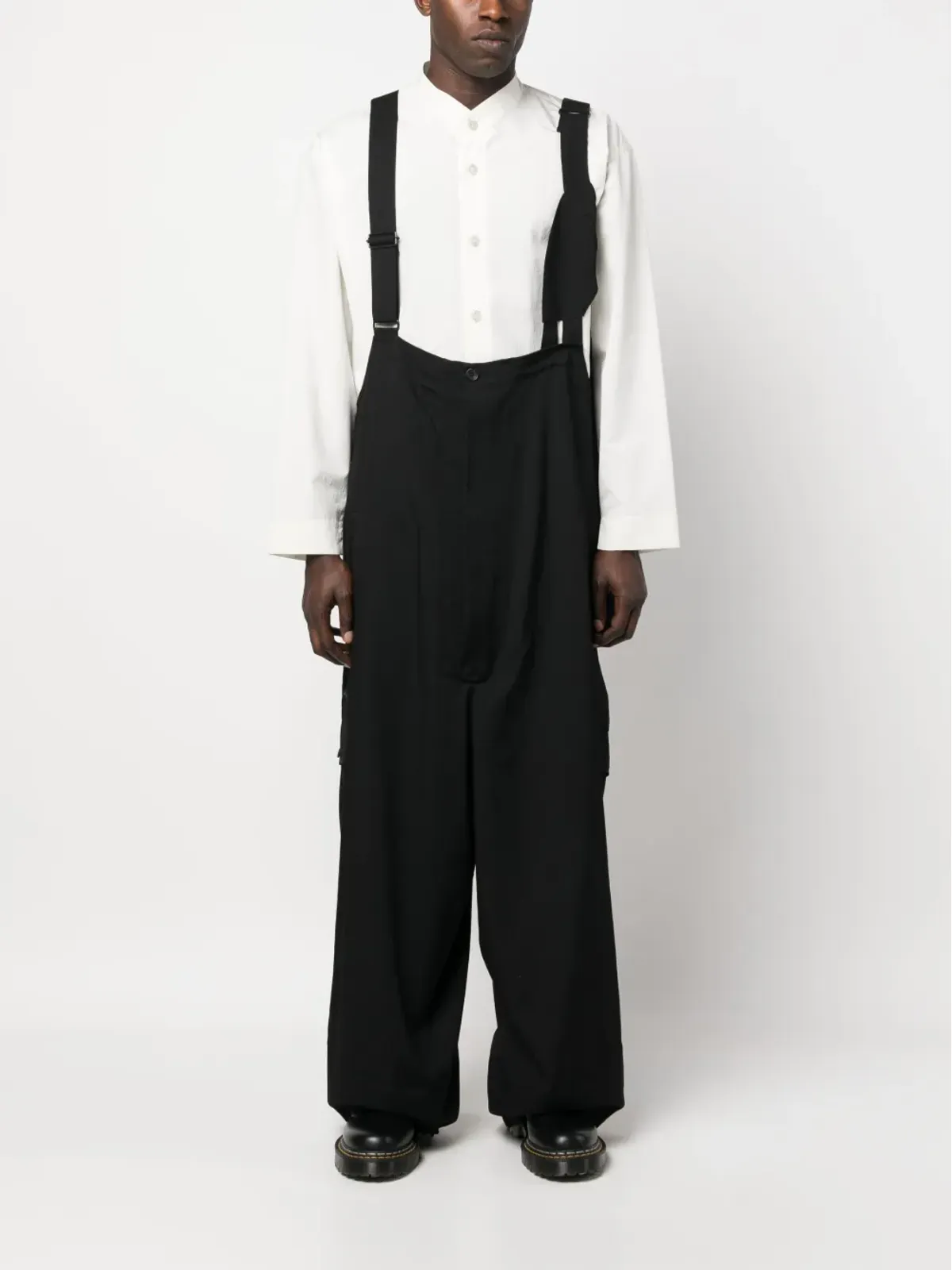 Yohji Yamamoto ドロップクロッチ ウールサスペンダー トラウザーズ - 画像2