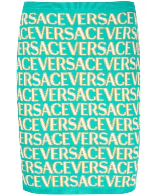 Versace ベルサーチ 全面ニットのミニスカート - ブルー - サムネイル1