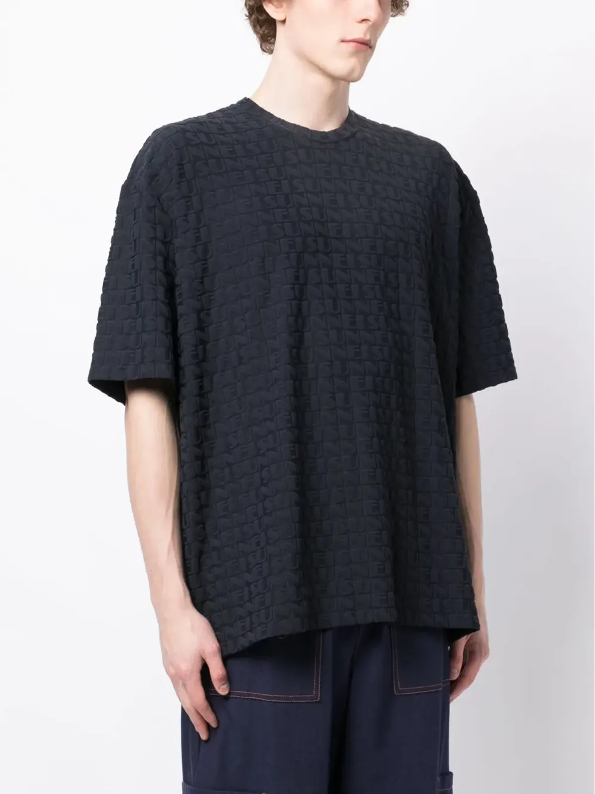 Sunnei ロゴエンボス ジャージー Tシャツ - 画像4