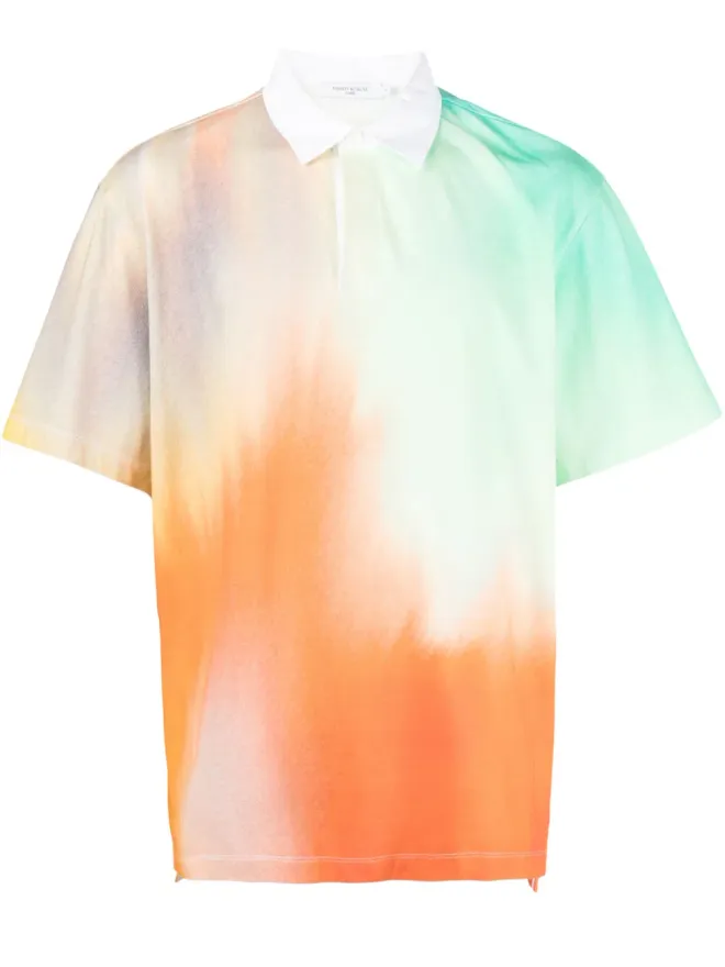 Maison Kitsuné Maison Kitsuné アブストラクト柄ポロシャツの商品画像