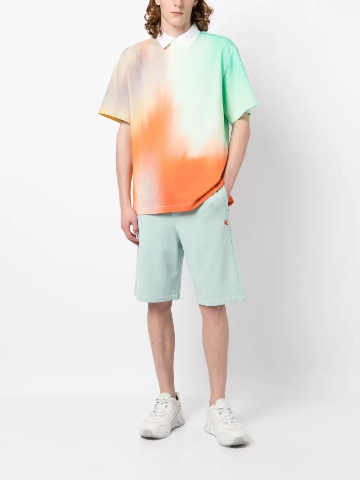 Maison Kitsuné アブストラクト柄ポロシャツ - 画像2