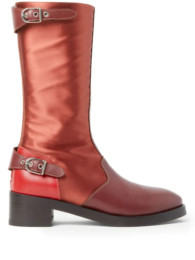 Durazzi Milano Durazzi Milano サテンレザー バックルブーツの商品画像