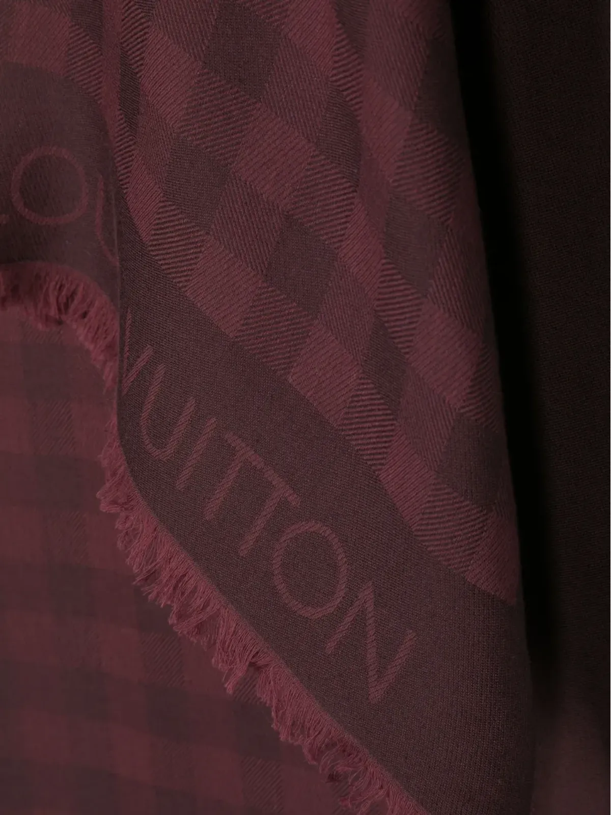 Louis Vuitton ビンテージ 2000年代 チェック柄フリンジスカーフ - 画像3