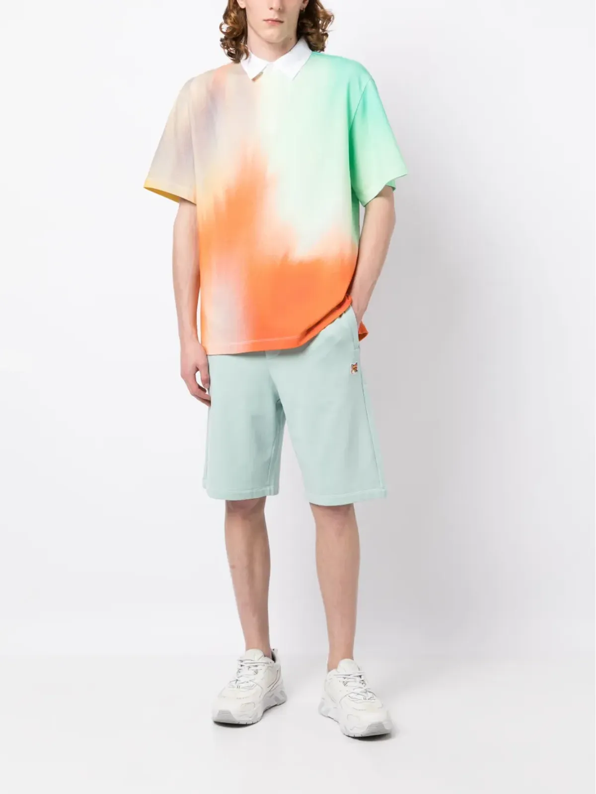 Maison Kitsuné ロゴパッチ トラックショーツ - Green - 画像2