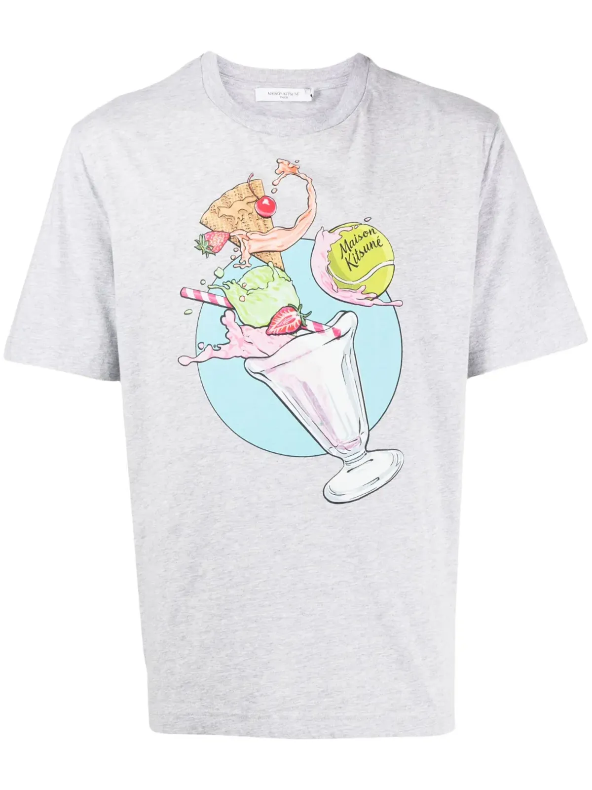 Maison Kitsuné グラフィックプリント コットン Tシャツ - グレー - 画像1