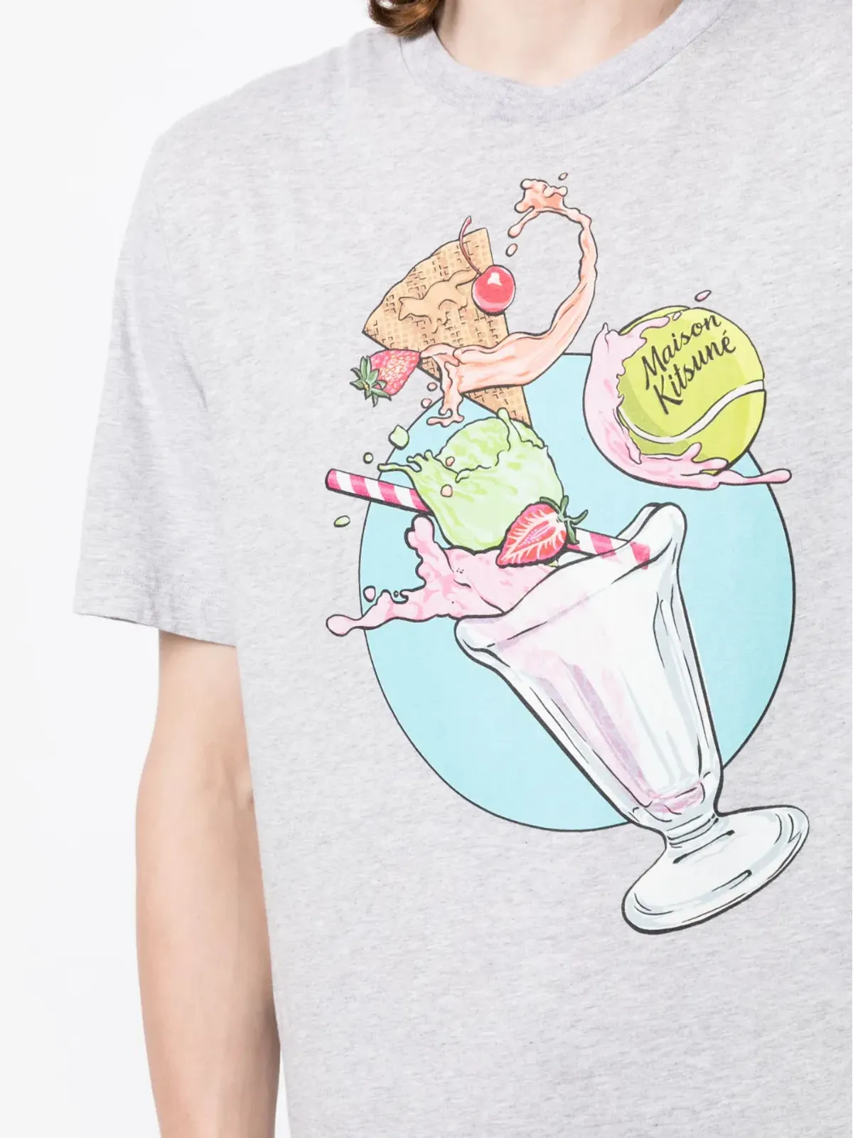Maison Kitsuné グラフィックプリント コットン Tシャツ - グレー - 画像5