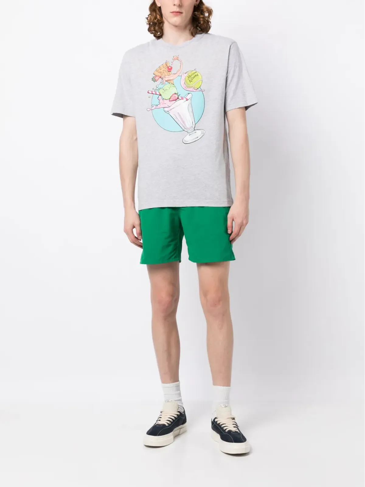 Maison Kitsuné グラフィックプリント コットン Tシャツ - グレー - 画像2