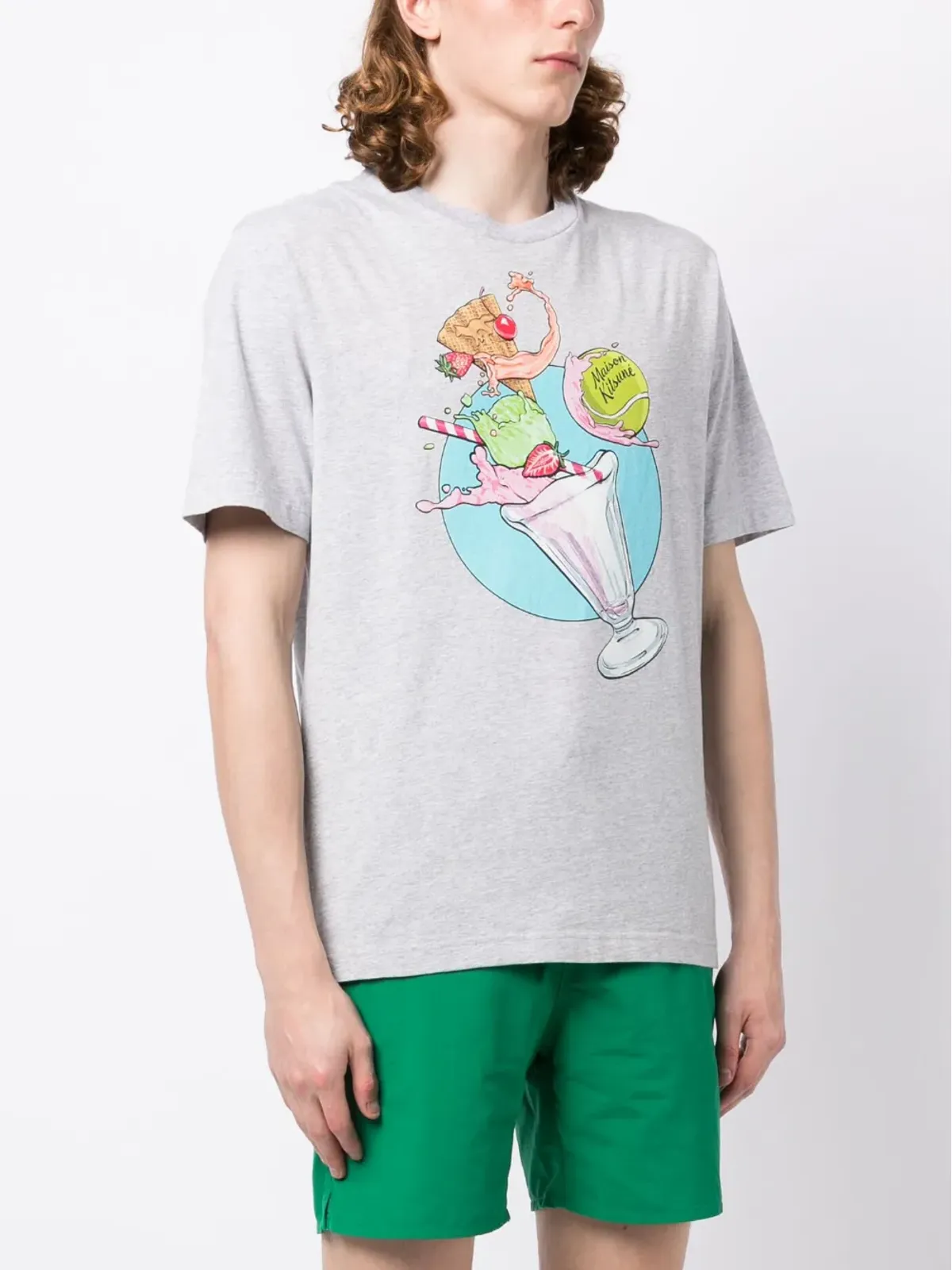 Maison Kitsuné グラフィックプリント コットン Tシャツ - グレー - 画像3
