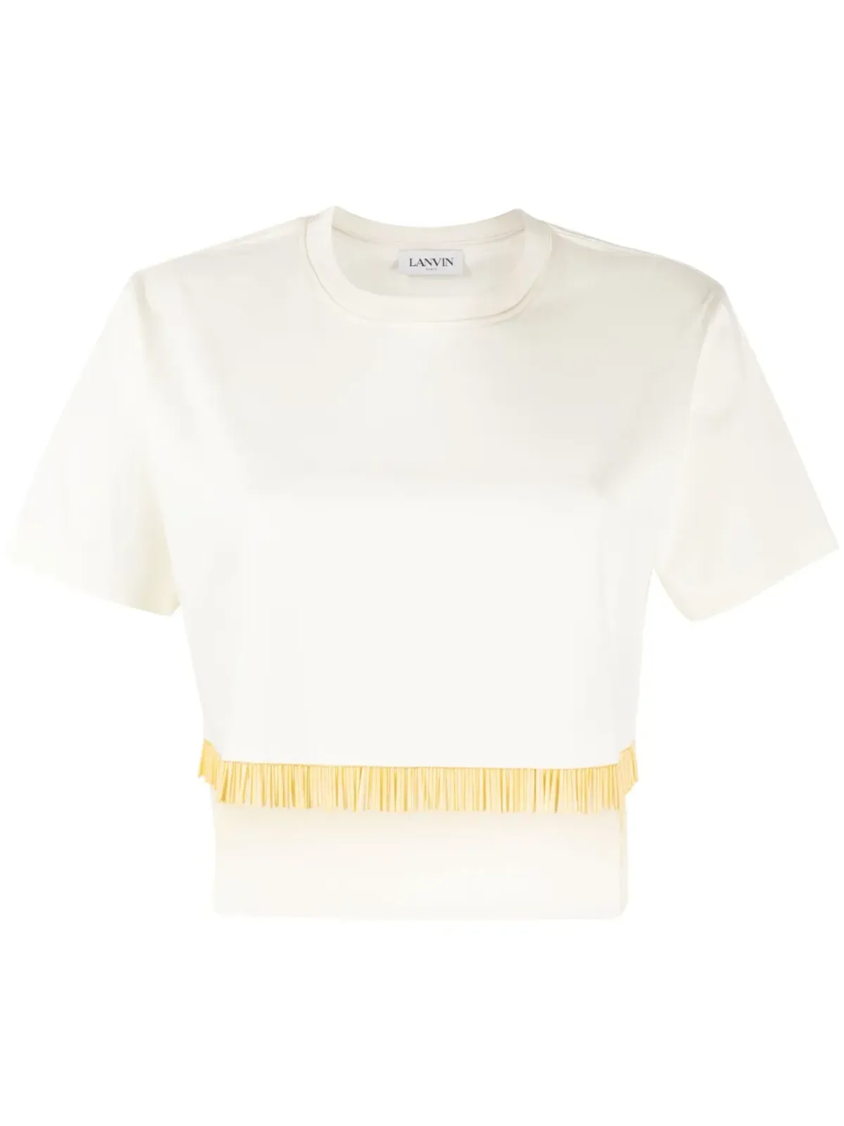 Lanvin フリンジ付きクロップドTシャツ - 画像1