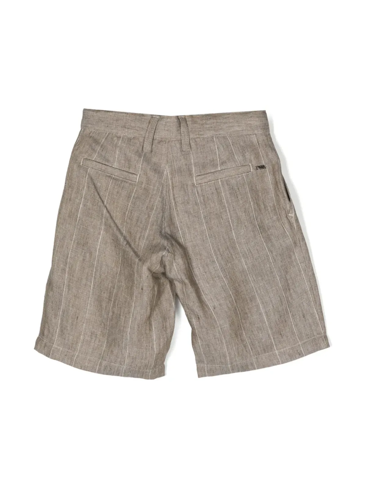 Emporio Armani Kids ストライプ入りリネンショーツ - Brown - 画像2