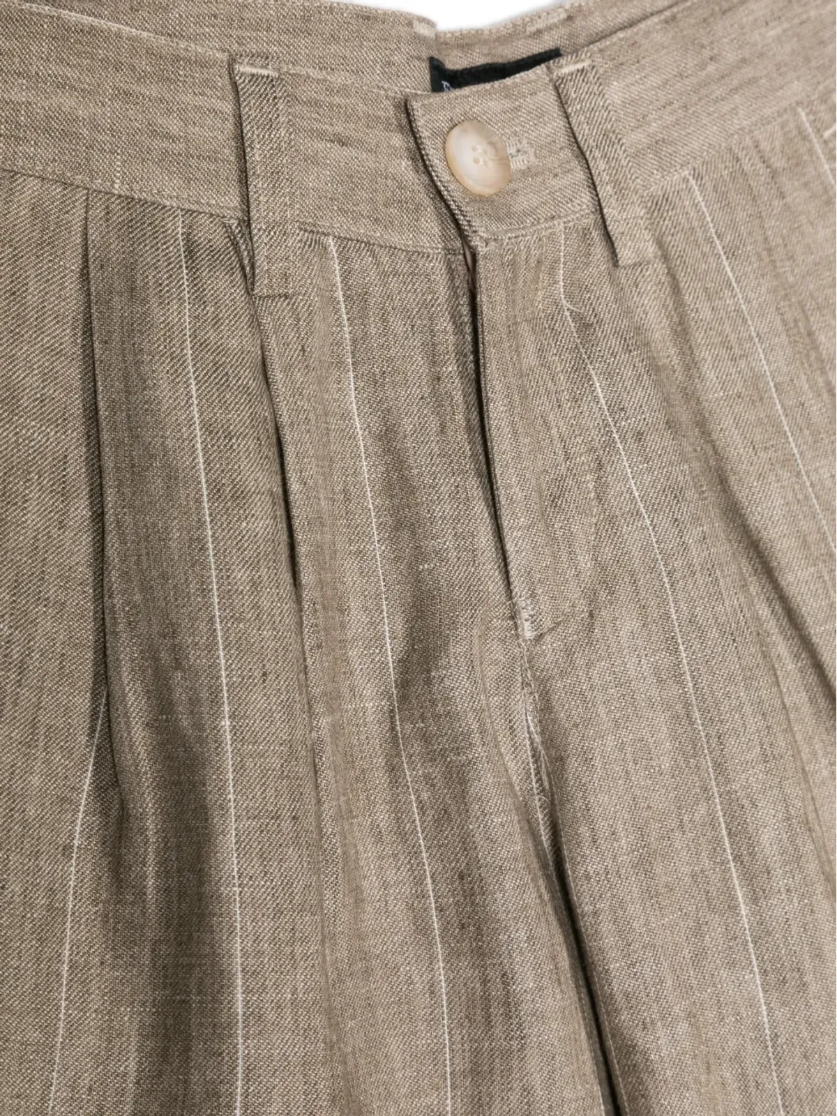 Emporio Armani Kids ストライプ入りリネンショーツ - Brown - 画像3