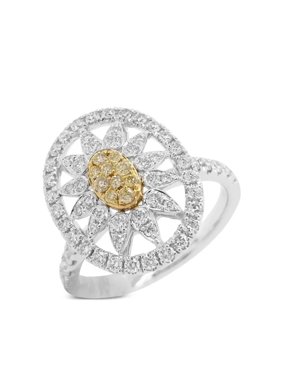 HYT Jewelry 18kt イエローゴールドとプラチナ ダイヤモンド リング - Silver - 画像4
