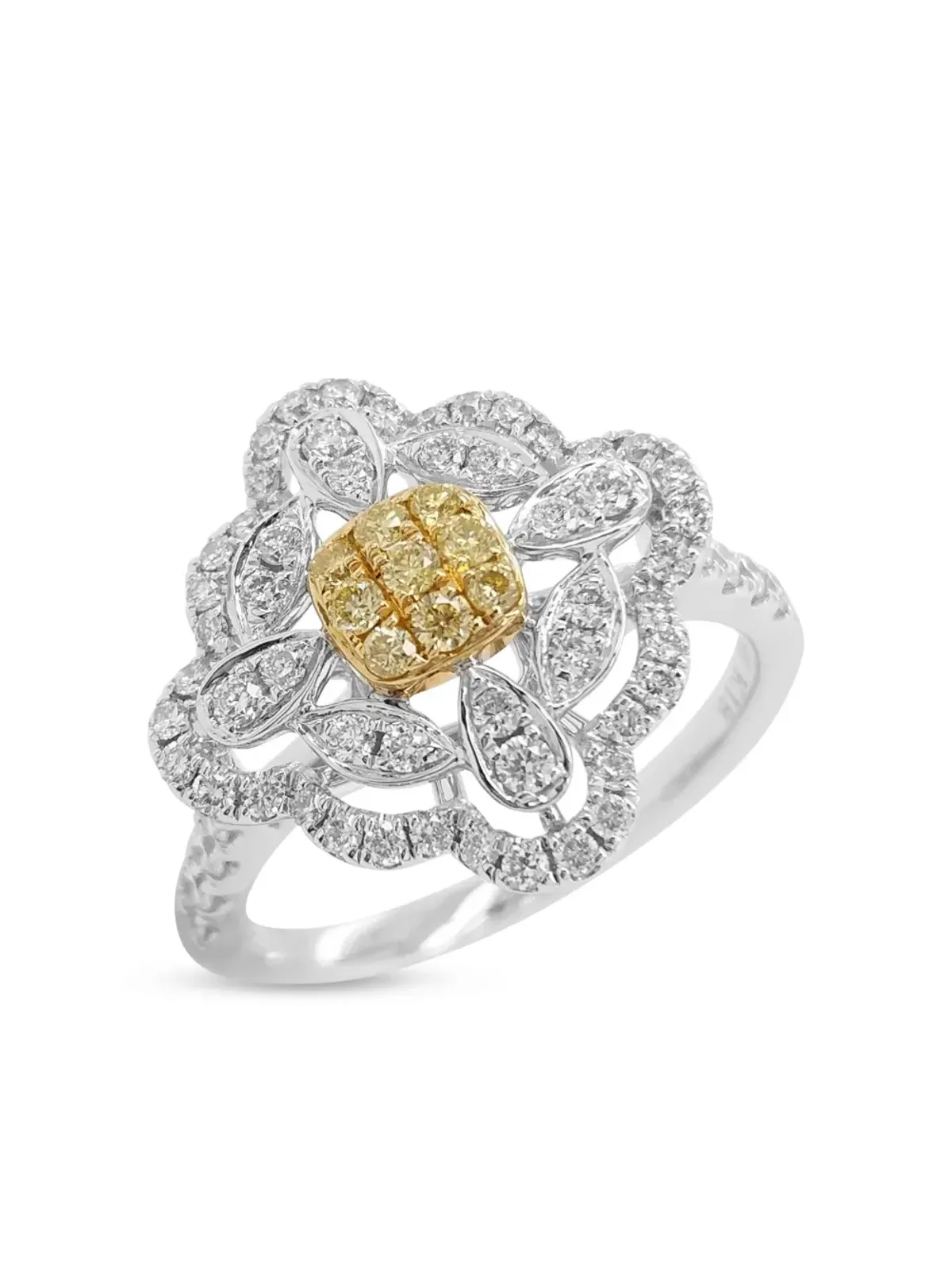HYT Jewelry 18ktゴールドとプラチナのダイヤモンドリング - 画像4