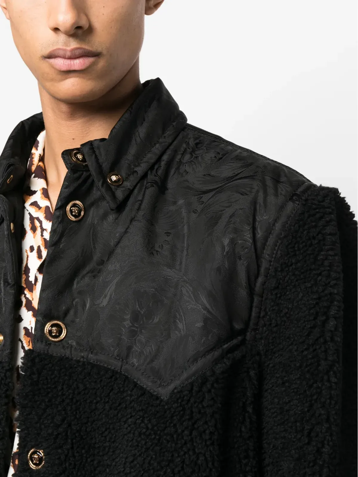 Versace Barocco Silhouette フリースジャケット - 画像5