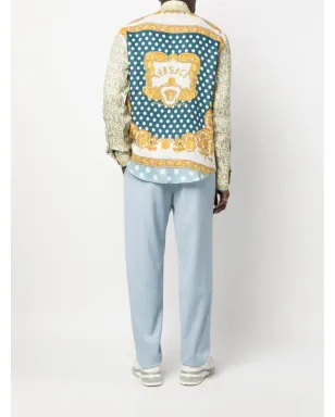 Versace オールオーバーリネンシャツ - イエロー - サムネイル2