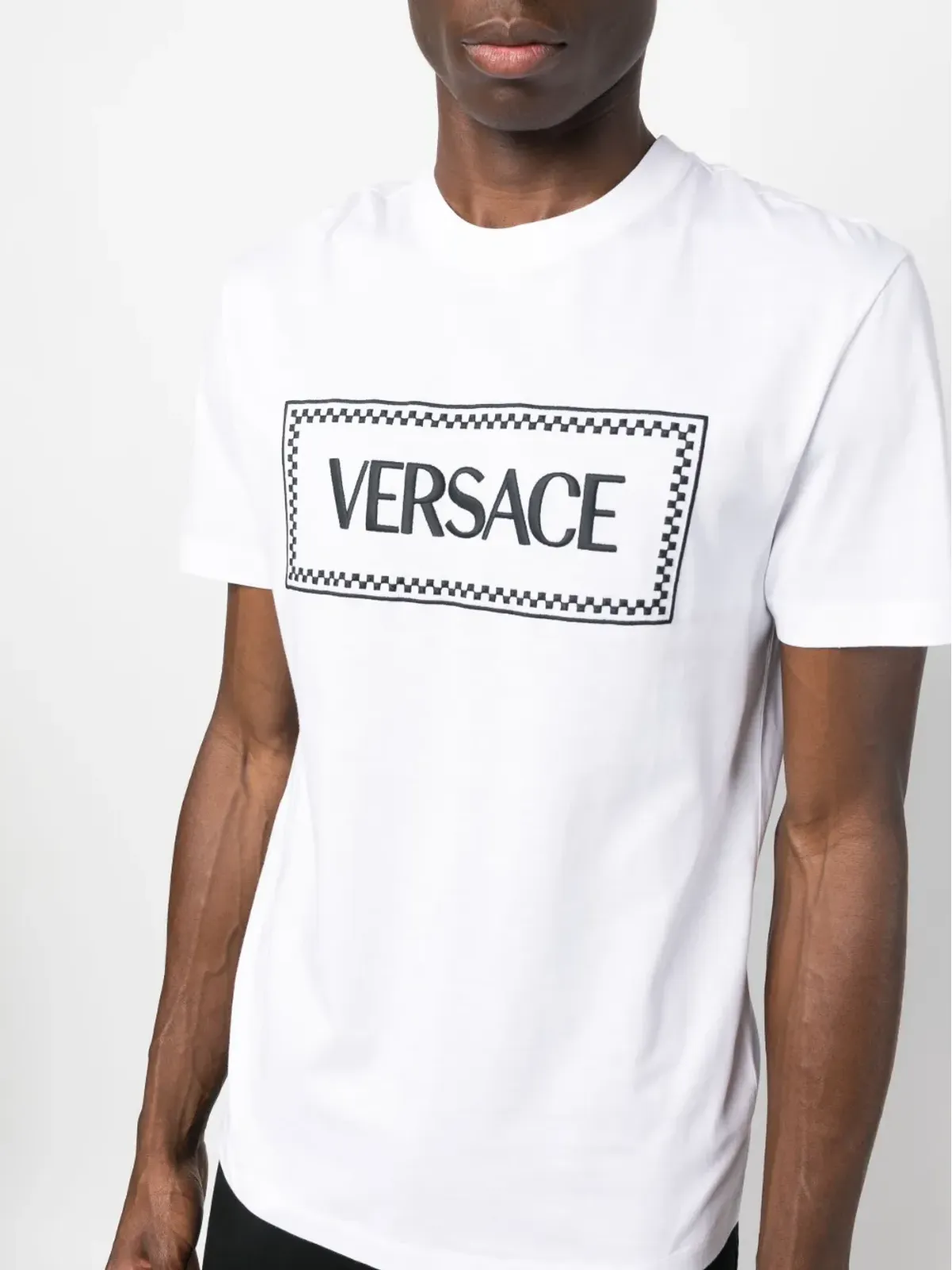 Versace 90s ロゴ刺繍Tシャツ - ホワイト - 画像5