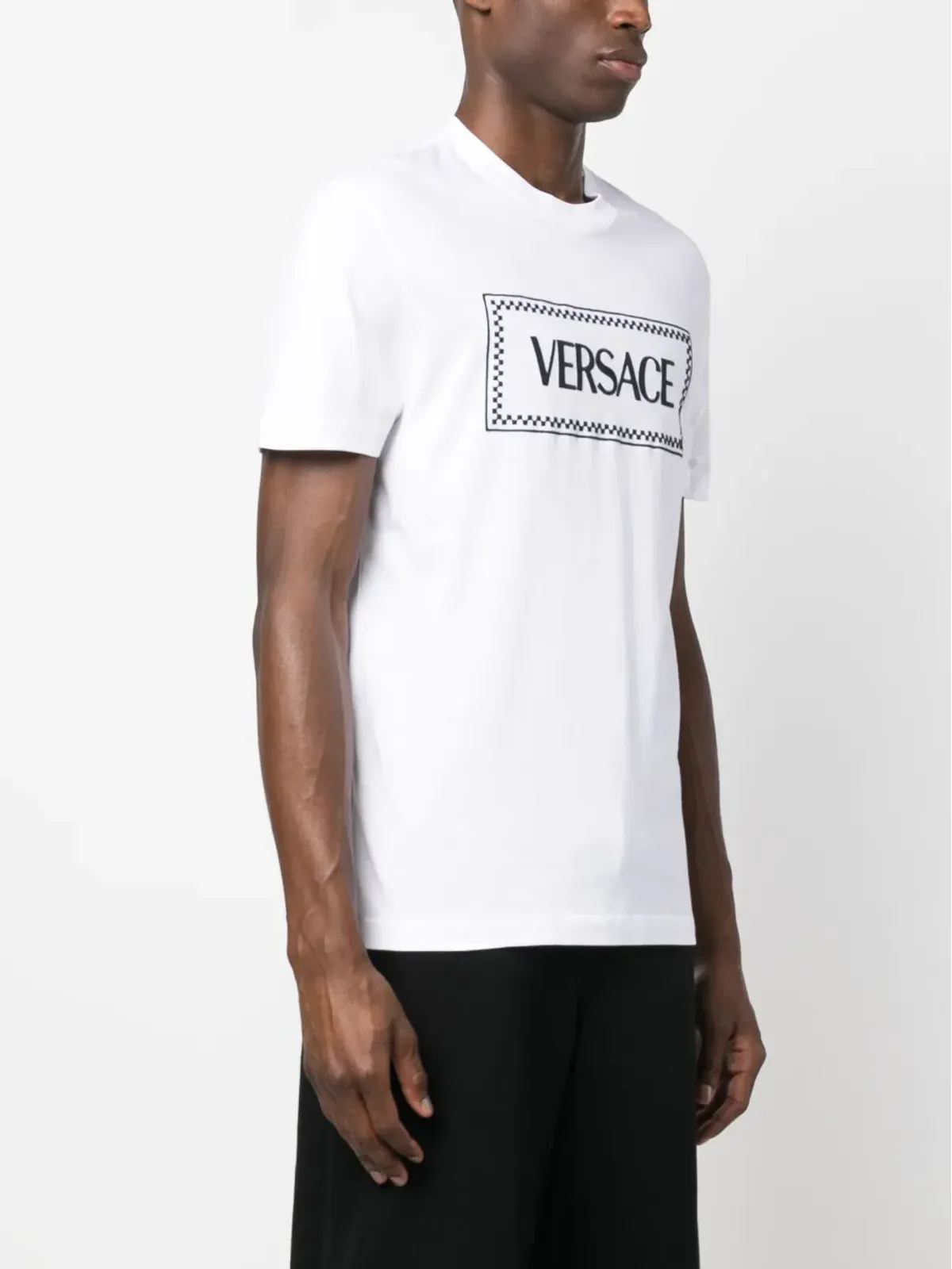 Versace 90s ロゴ刺繍Tシャツ - ホワイト - 画像3