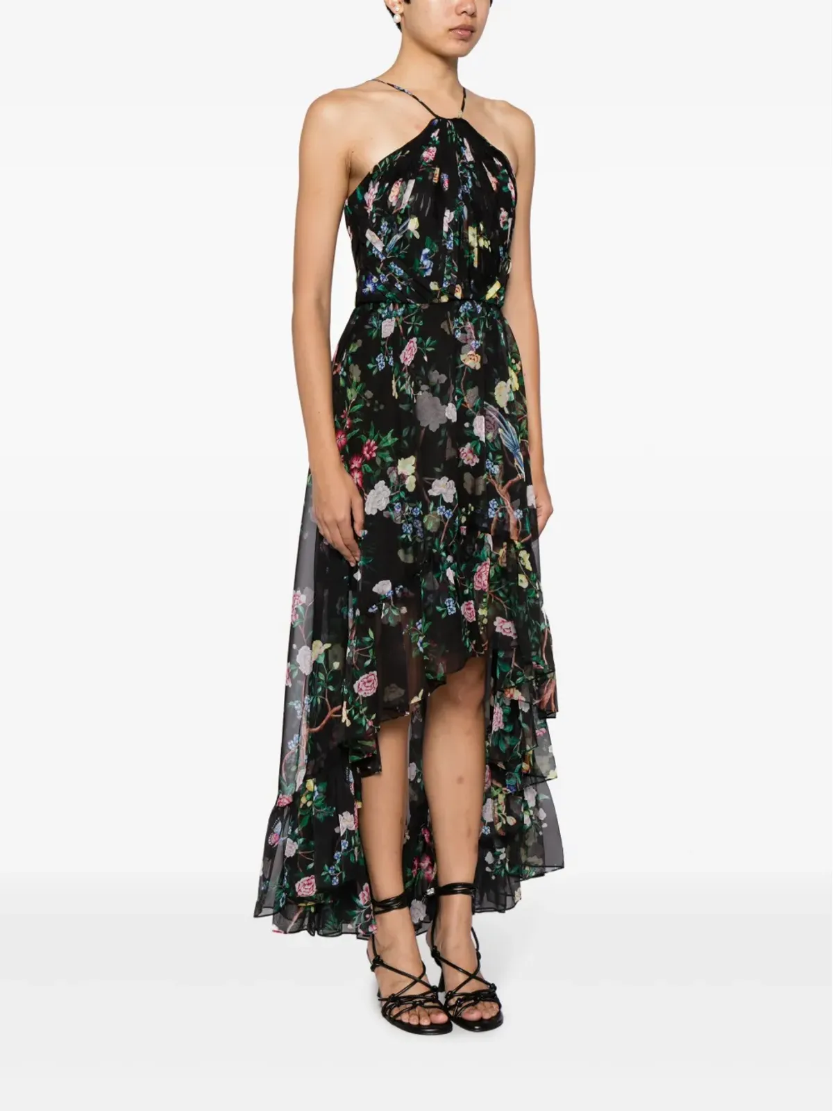Marchesa Notte 花柄プリントのホルターネックドレス - 画像3