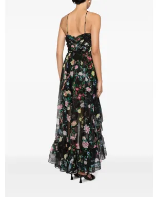 Marchesa Notte 花柄プリントのホルターネックドレス - サムネイル4