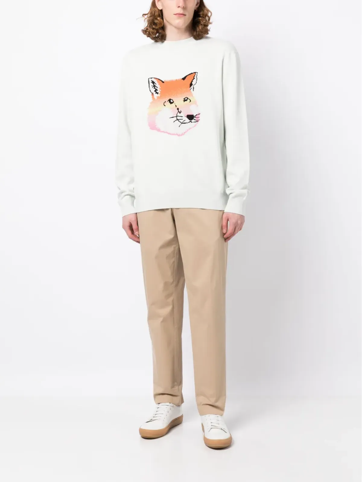 Maison Kitsuné フォックス・ラウンドネック・コットンニットセーター - 画像2