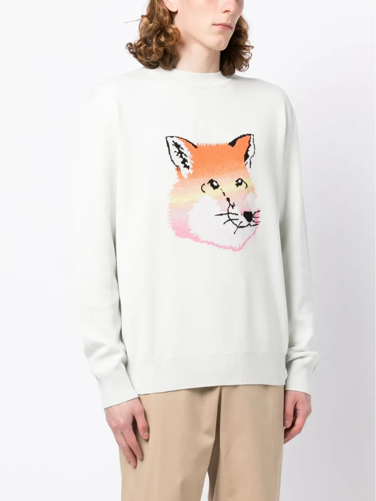 Maison Kitsuné フォックス・ラウンドネック・コットンニットセーター - 画像3