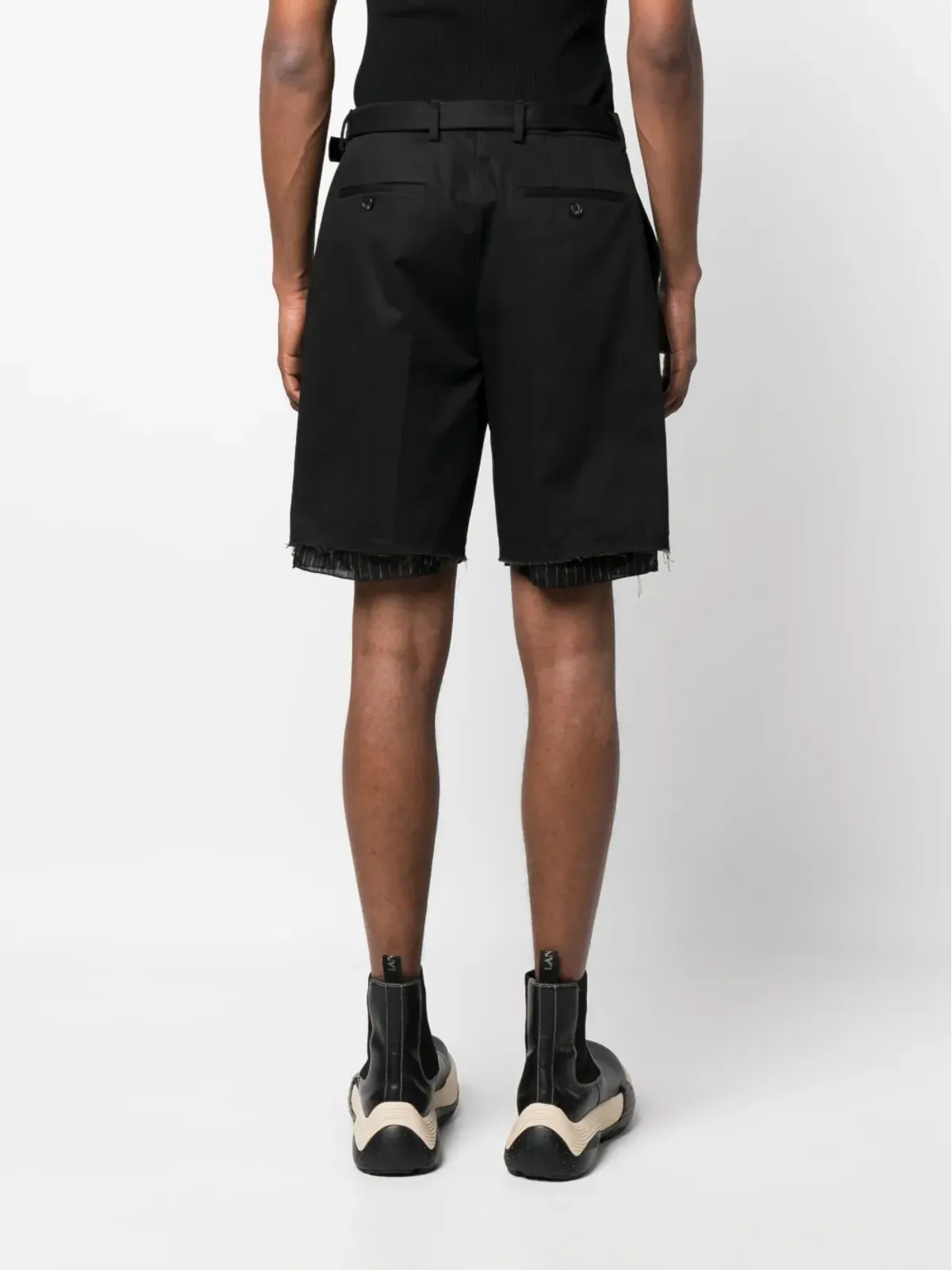 Lanvin コントラストトリム コットン バミューダショーツ - 画像4