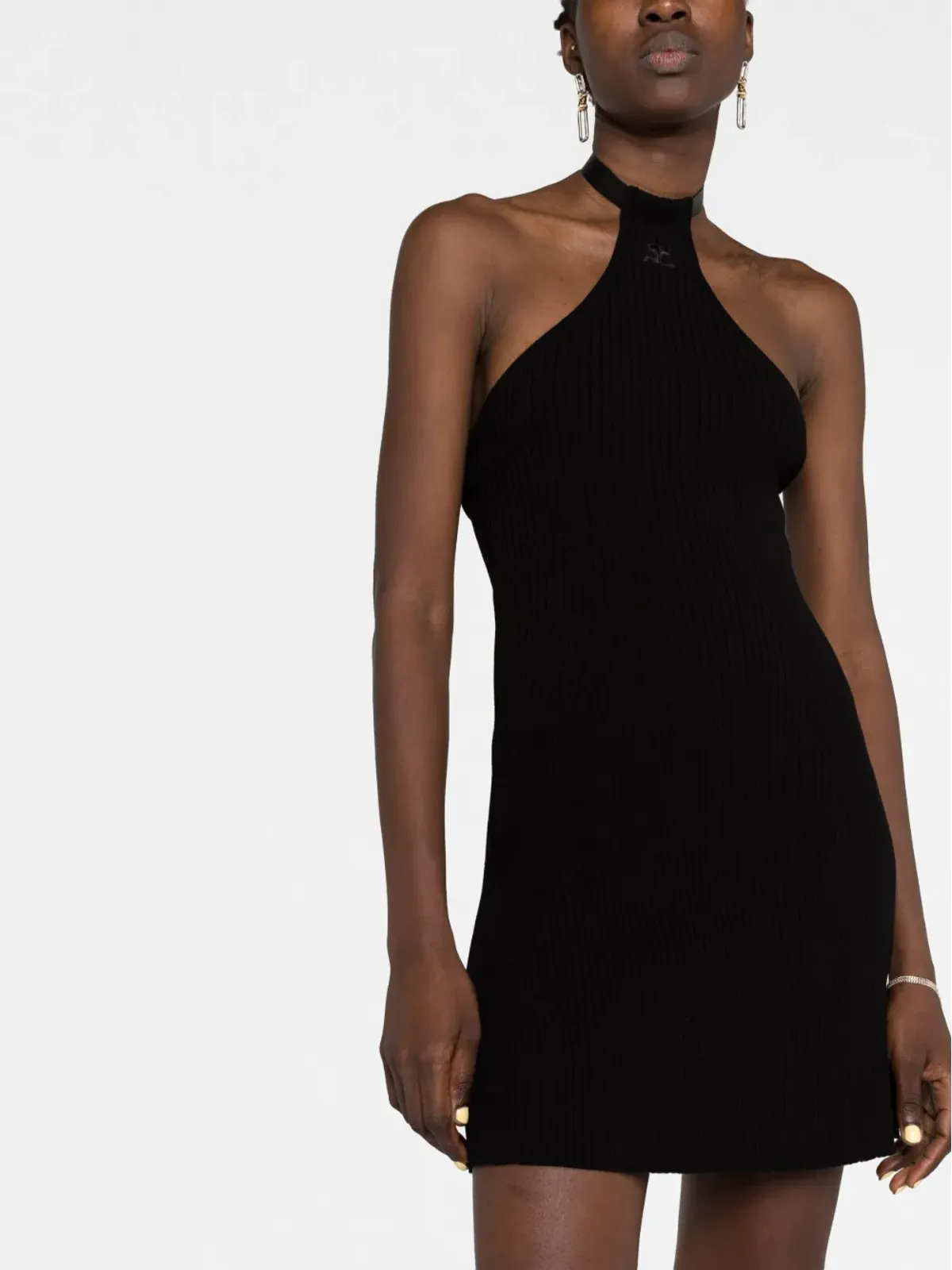 Courrèges リブニットホルターネックミニドレス - 画像5
