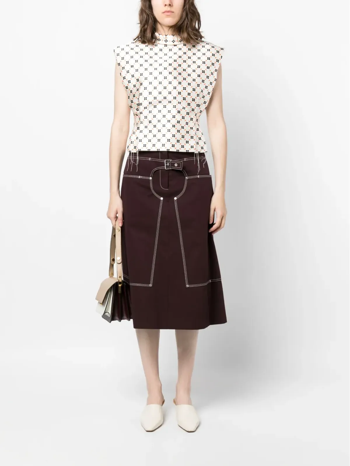Lanvin フローラルプリント ノースリーブ ブラウス - 画像2