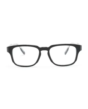 Zegna ロゴプレート付きスクエアフレーム眼鏡 ブラック - サムネイル1