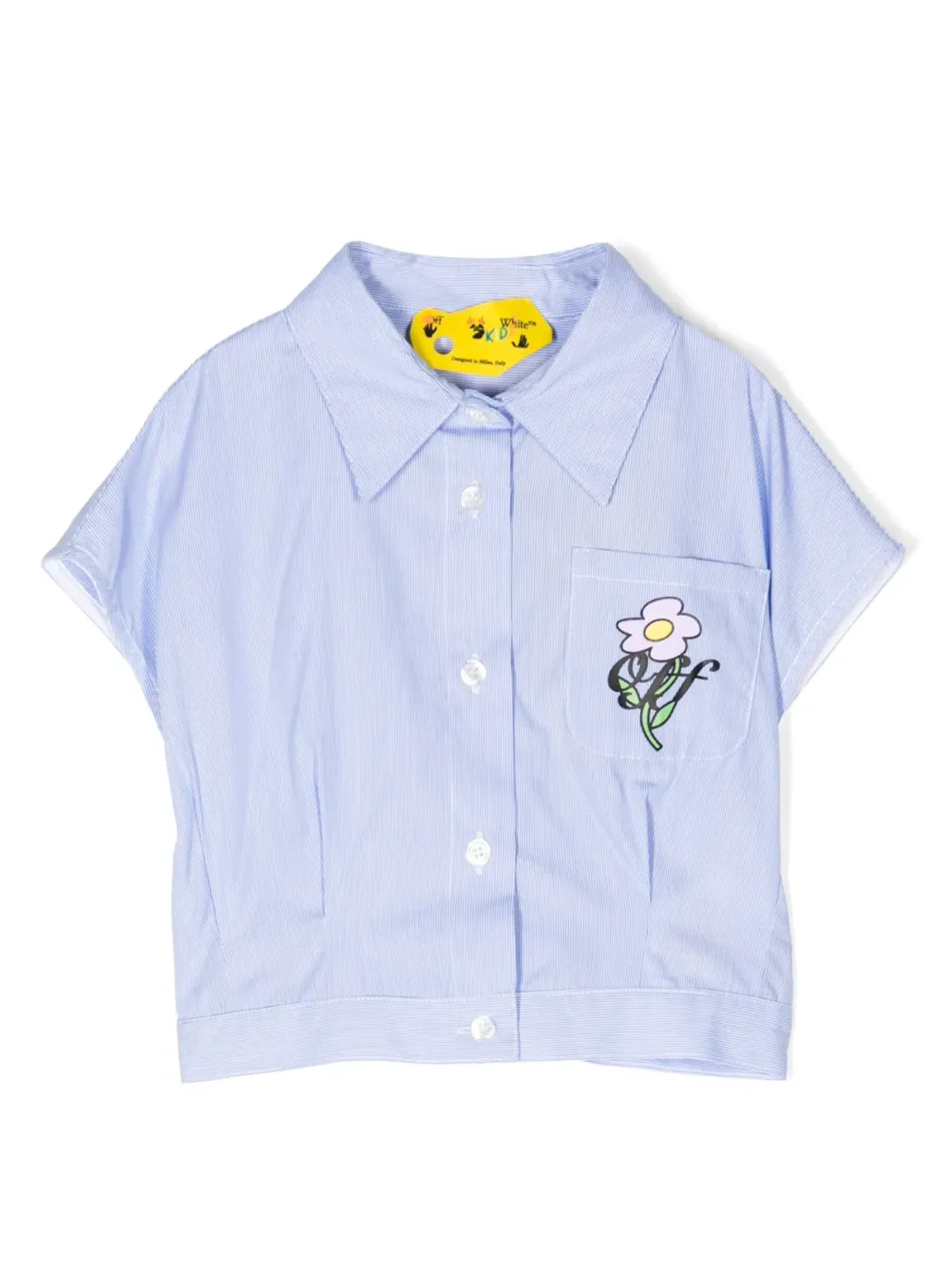 Off-White Kids ストライプ刺繍シャツ - 画像1