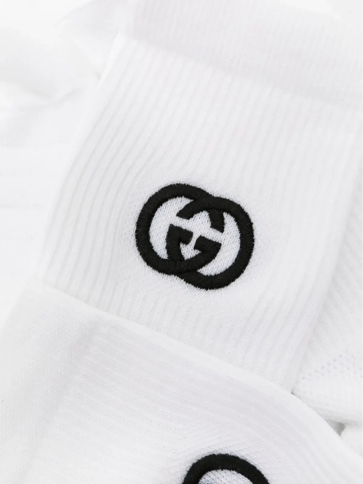 Gucci Interlocking-G コットン アンクルソックス - White - 画像2
