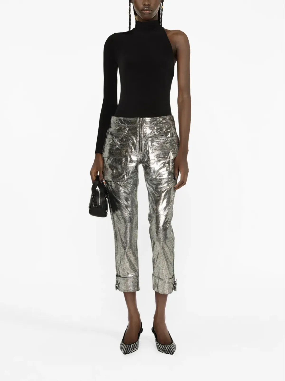 ISABEL MARANT Ciane メタリック クロップドパンツ - 画像2