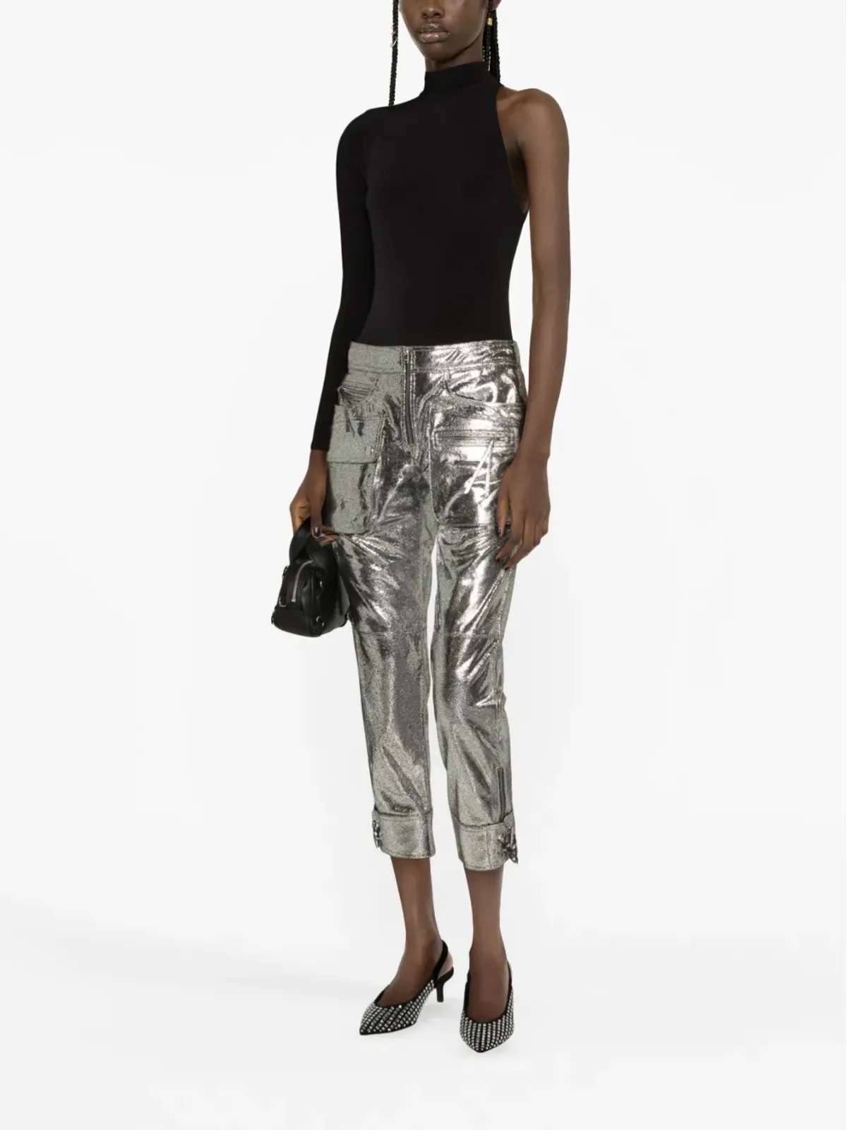ISABEL MARANT Ciane メタリック クロップドパンツ - 画像3
